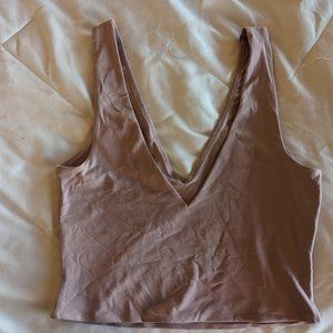 Aritzia Babaton Contour V-neck Tank in Mauve Dust